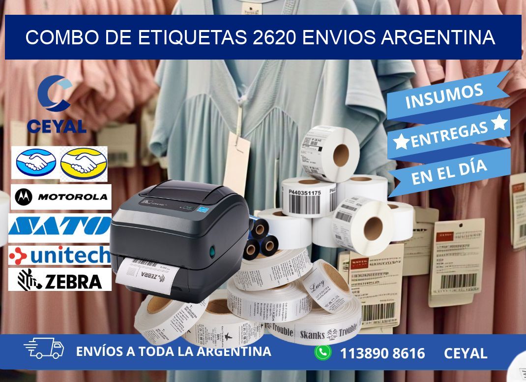 Combo de etiquetas 2620 ENVIOS ARGENTINA