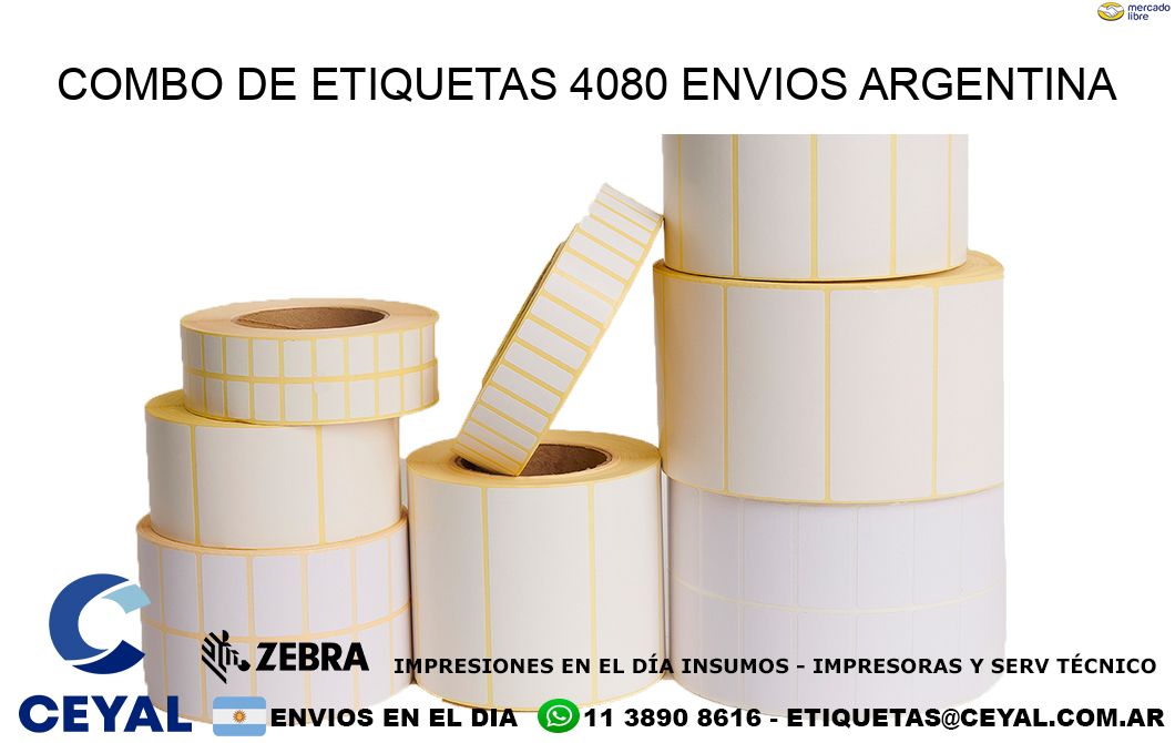 Combo de etiquetas 4080 ENVIOS ARGENTINA