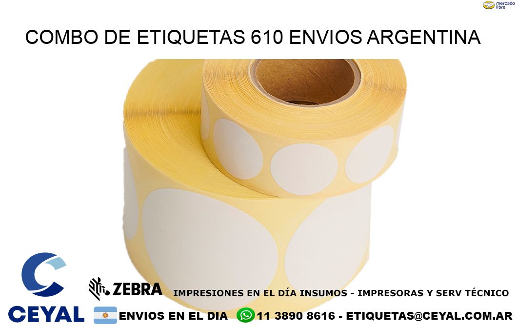 Combo de etiquetas 610 ENVIOS ARGENTINA
