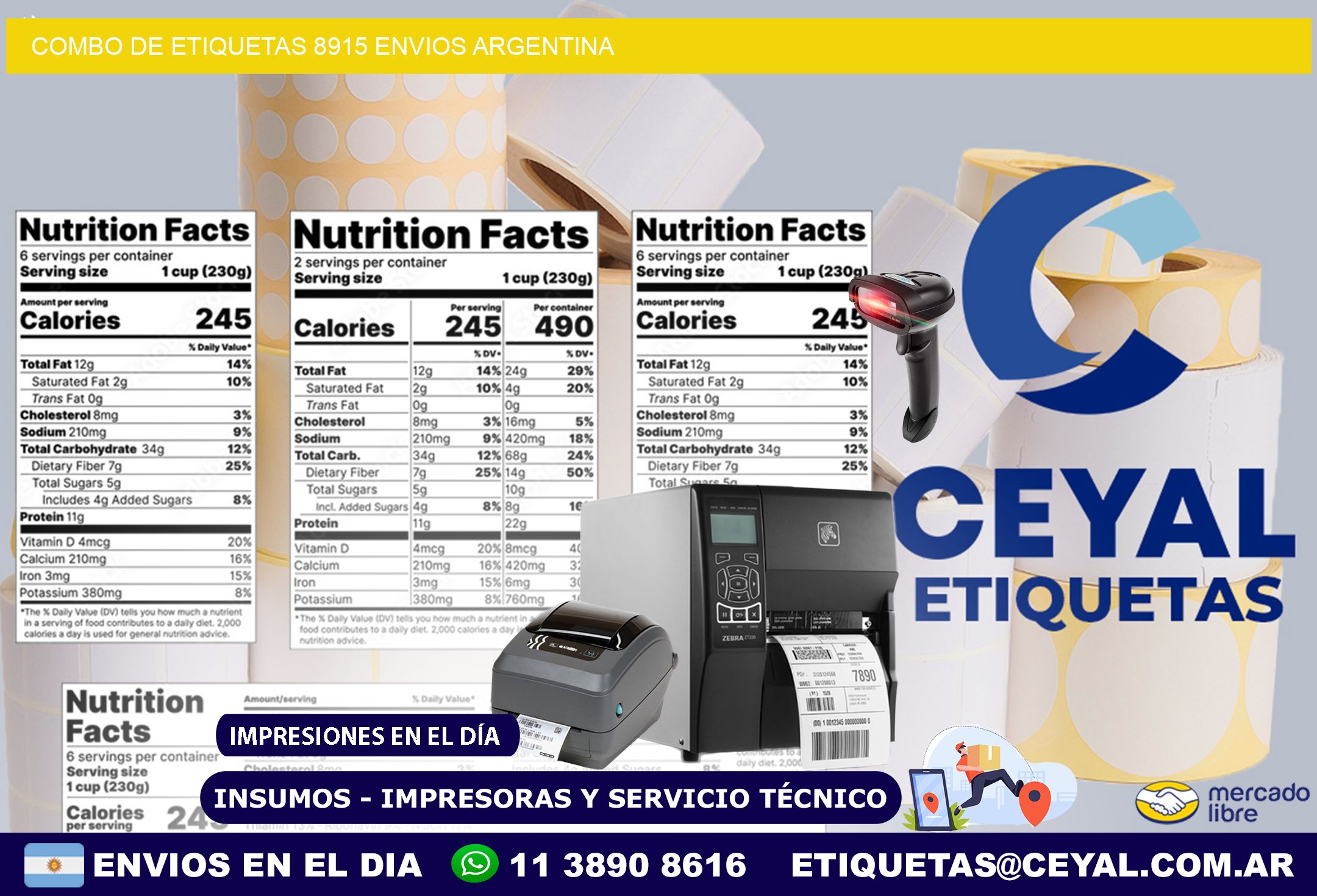 Combo de etiquetas 8915 ENVIOS ARGENTINA
