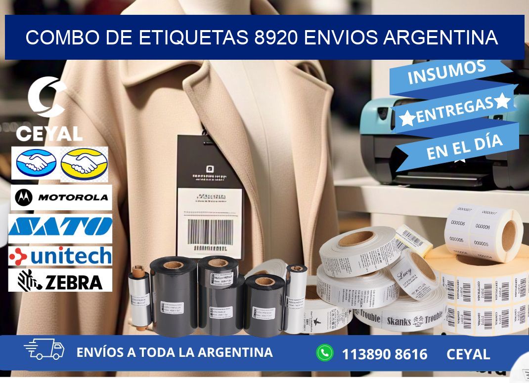 Combo de etiquetas 8920 ENVIOS ARGENTINA