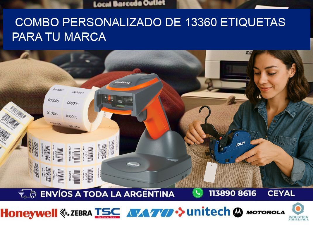 Combo personalizado de 13360 etiquetas para tu marca
