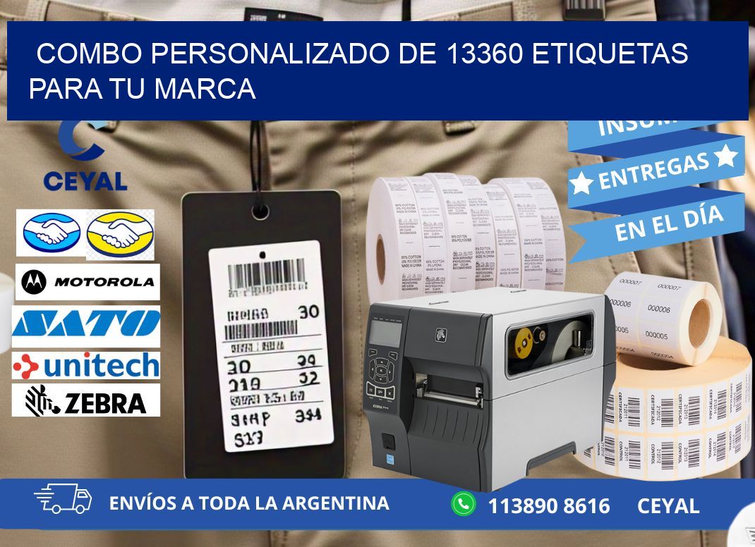 Combo personalizado de 13360 etiquetas para tu marca