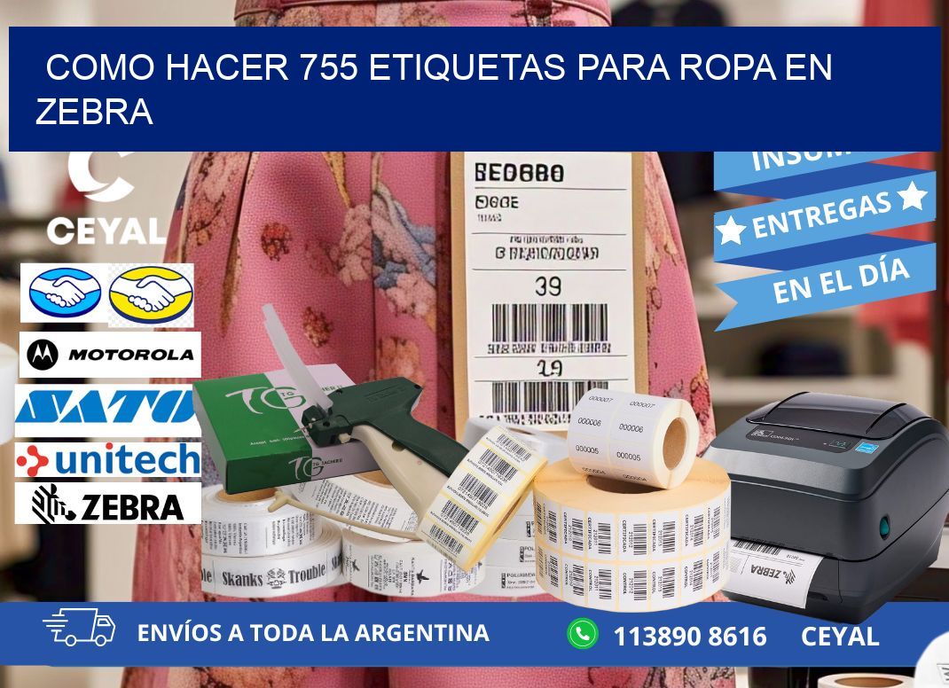 Como hacer 755 etiquetas para ropa en zebra