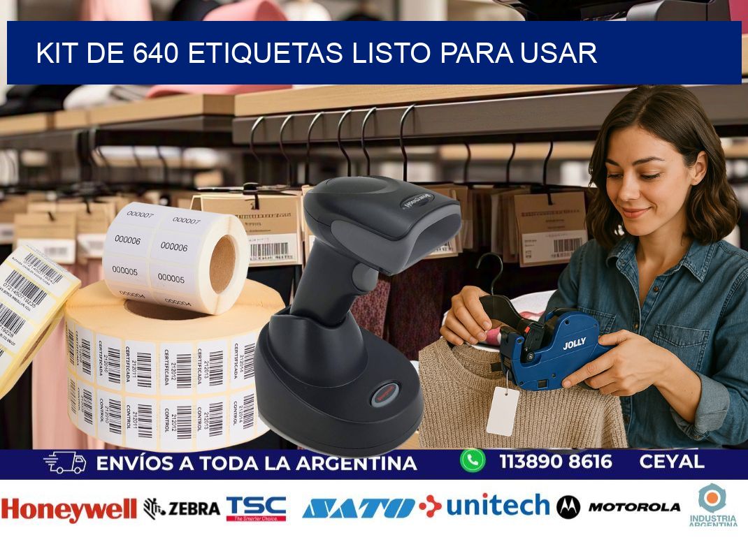 Kit de 640 etiquetas listo para usar