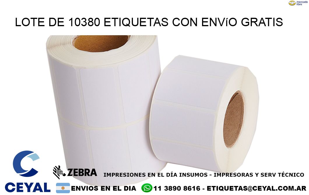 Lote de 10380 etiquetas con envío gratis
