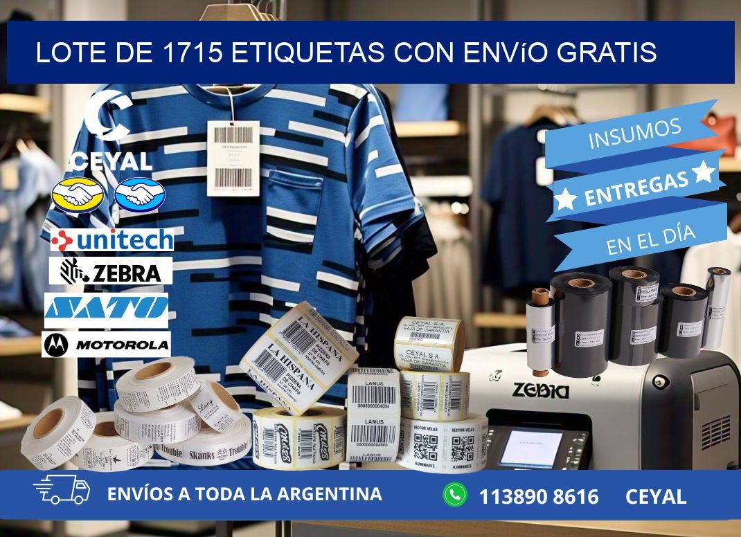 Lote de 1715 etiquetas con envío gratis