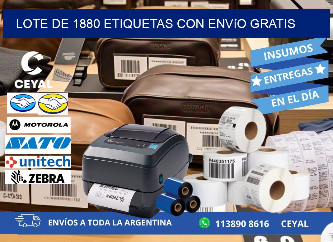 Lote de 1880 etiquetas con envío gratis