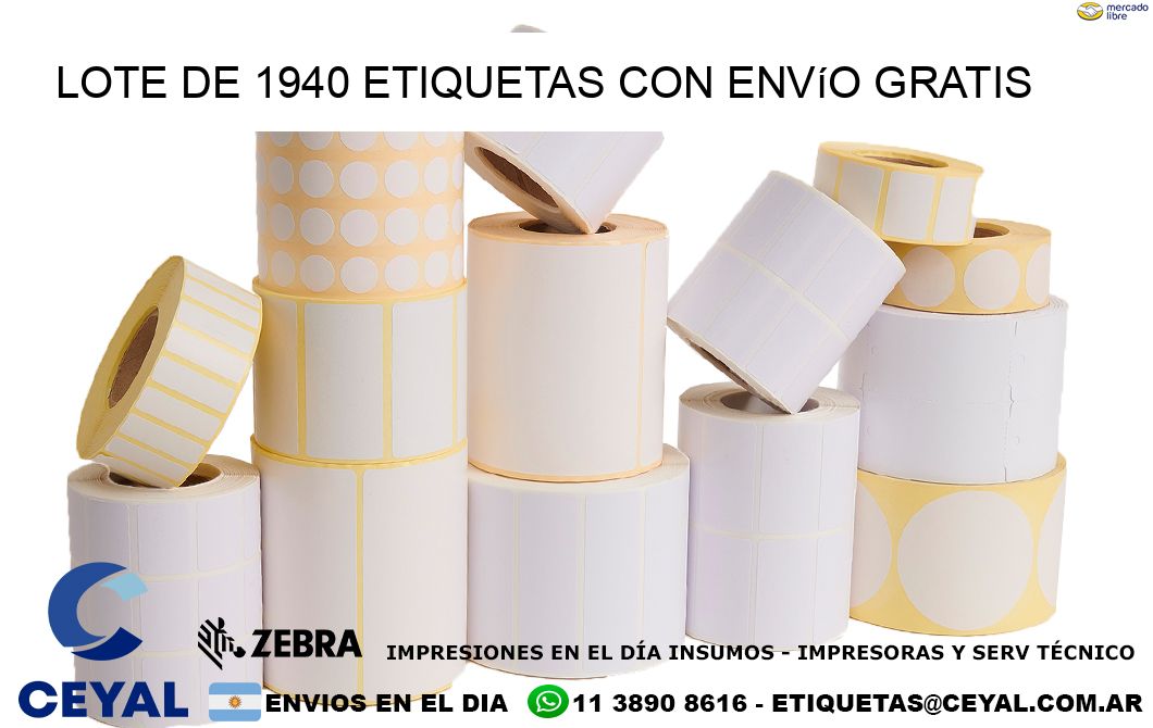 Lote de 1940 etiquetas con envío gratis