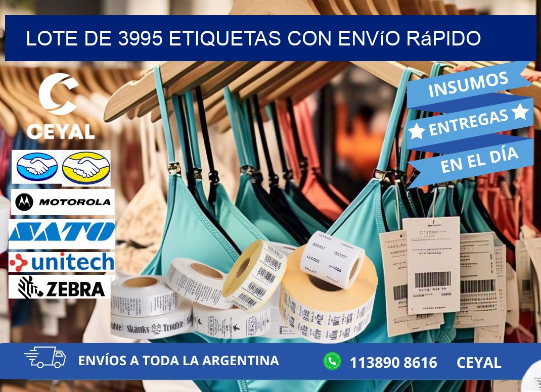 Lote de 3995 etiquetas con envío rápido