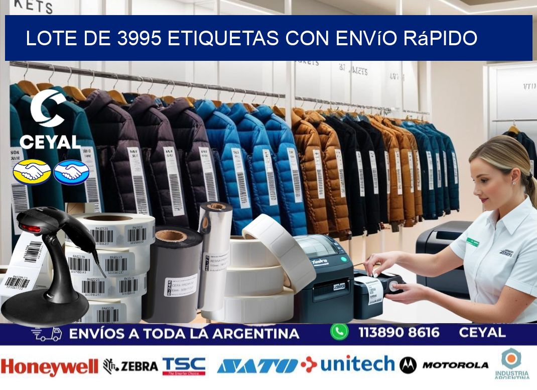 Lote de 3995 etiquetas con envío rápido