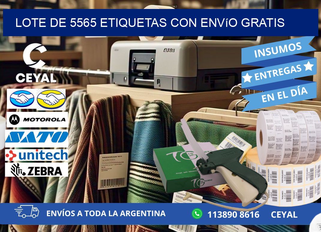 Lote de 5565 etiquetas con envío gratis