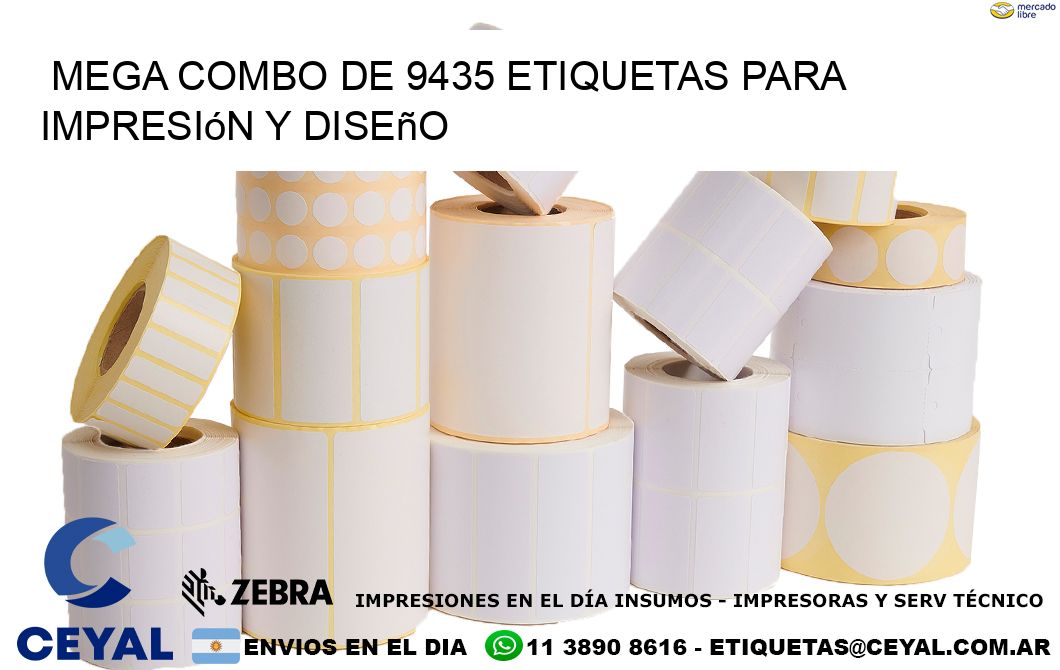 Mega combo de 9435 etiquetas para impresión y diseño