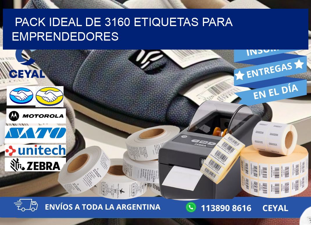 Pack ideal de 3160 etiquetas para emprendedores