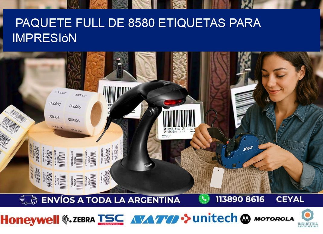 Paquete full de 8580 etiquetas para impresión