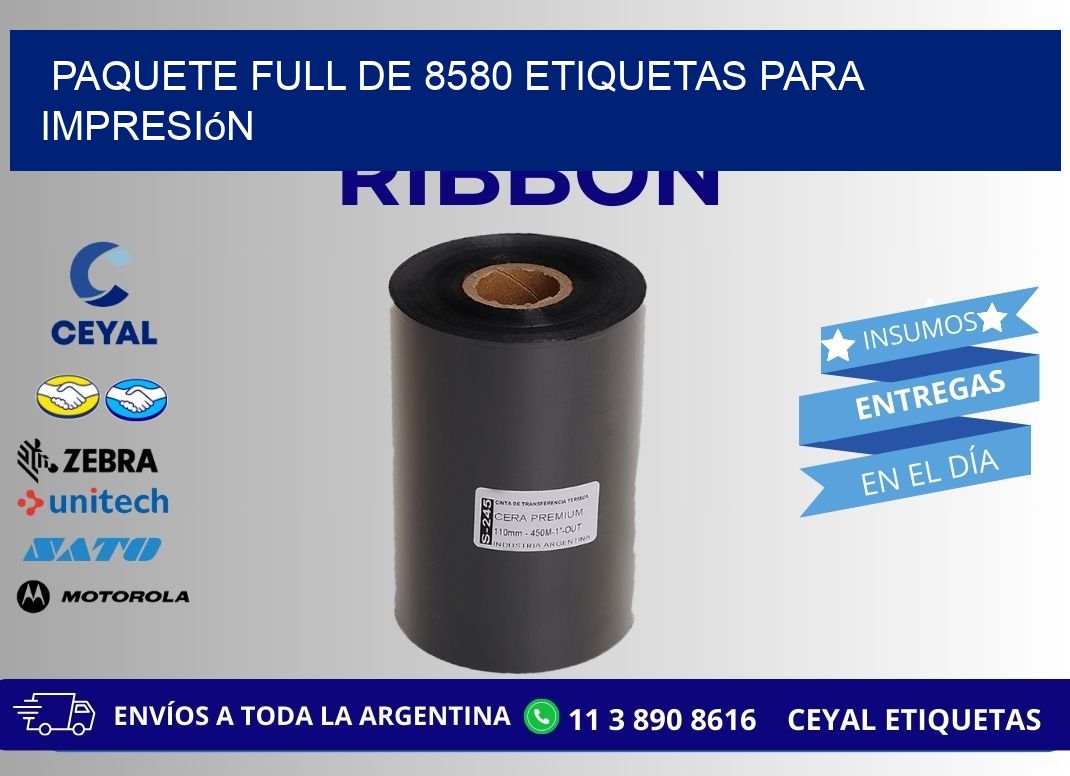 Paquete full de 8580 etiquetas para impresión