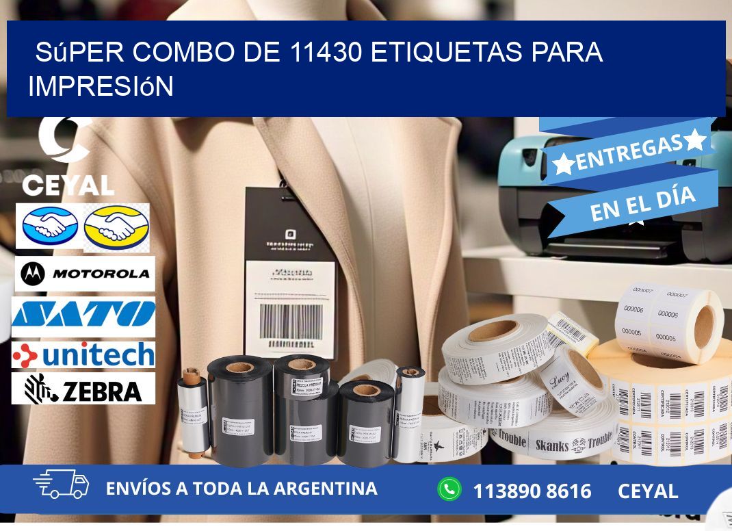 Súper combo de 11430 etiquetas para impresión