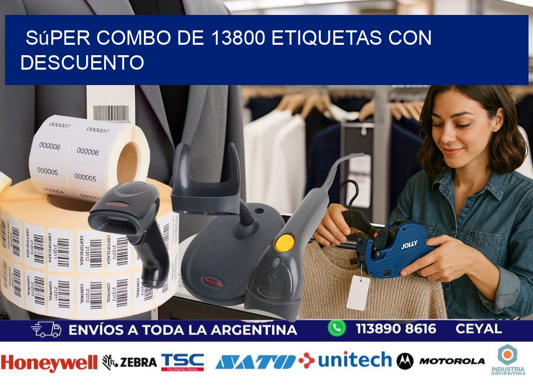 Súper combo de 13800 etiquetas con descuento