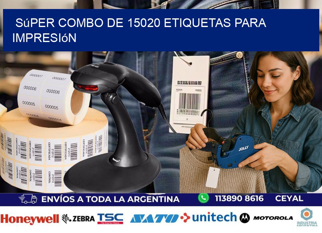 Súper combo de 15020 etiquetas para impresión