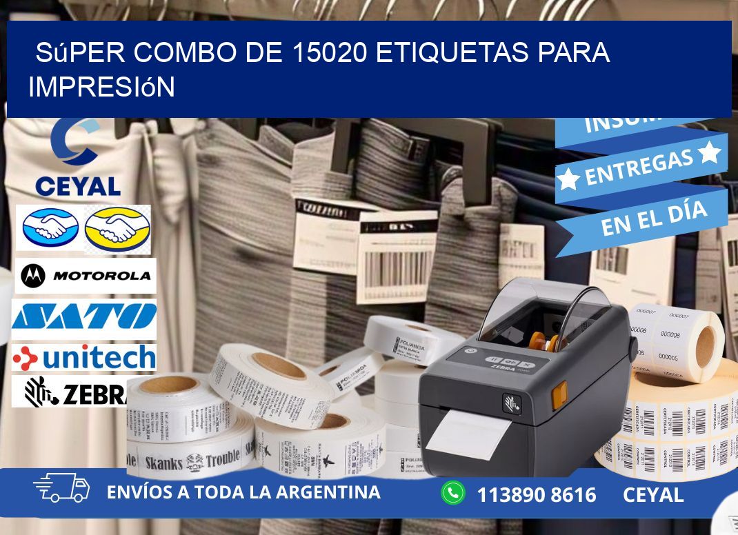 Súper combo de 15020 etiquetas para impresión