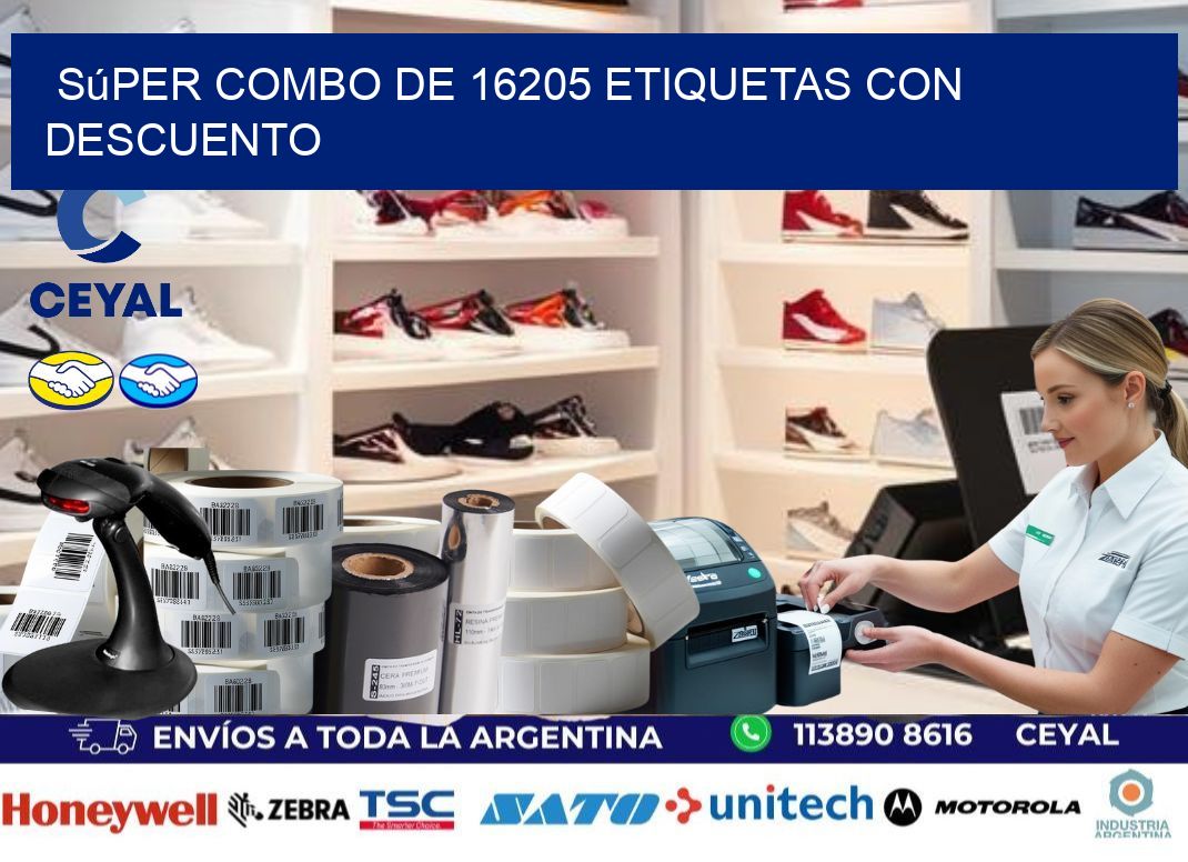 Súper combo de 16205 etiquetas con descuento