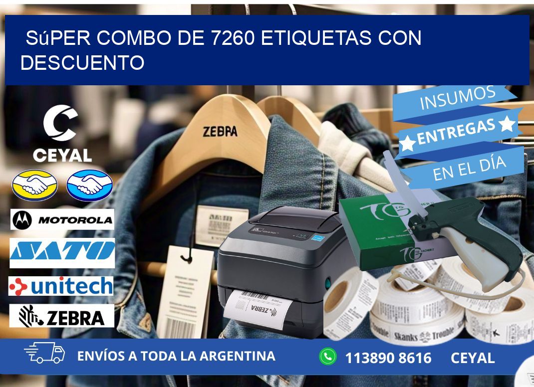 Súper combo de 7260 etiquetas con descuento