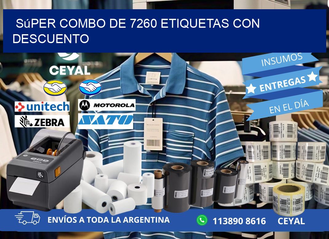 Súper combo de 7260 etiquetas con descuento
