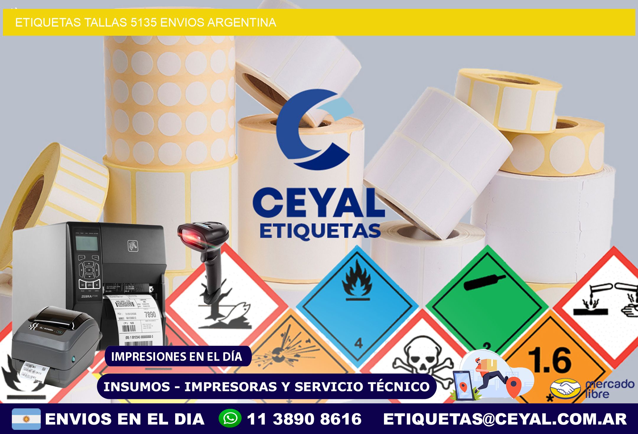 etiquetas tallas 5135 ENVIOS ARGENTINA