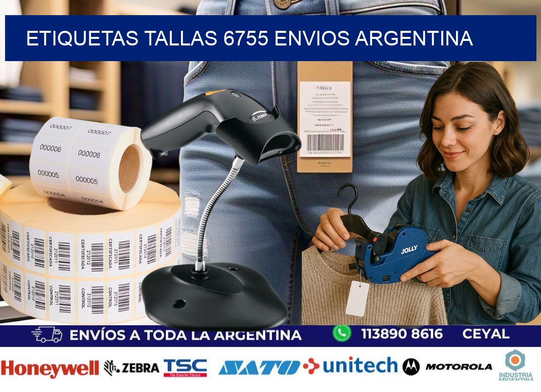 etiquetas tallas 6755 ENVIOS ARGENTINA