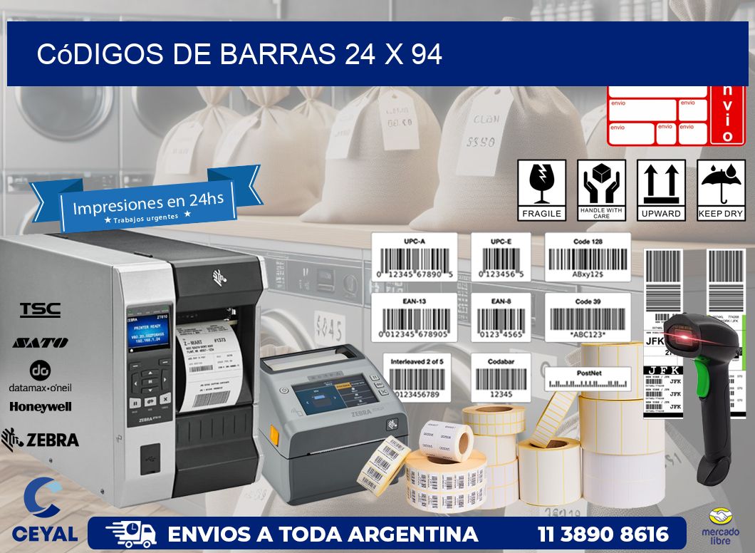 Códigos de Barras 24 x 94