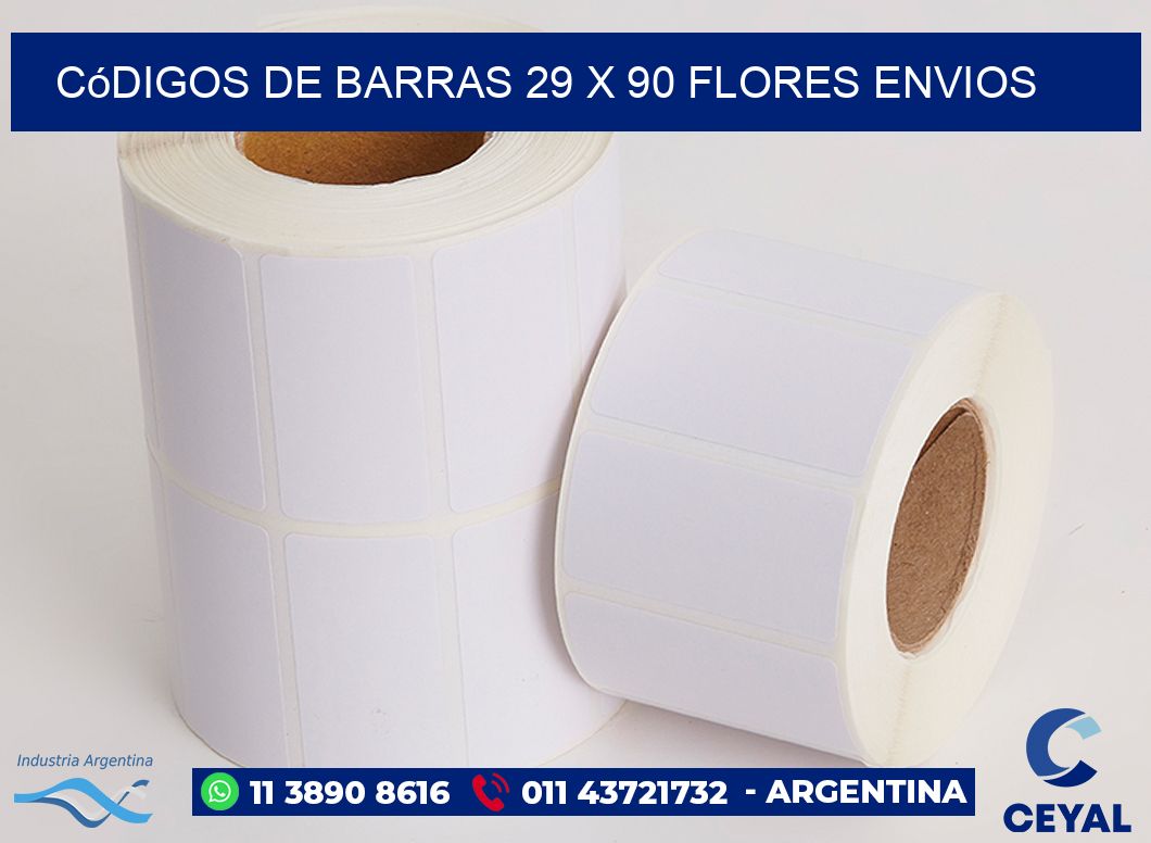 Códigos de Barras 29 x 90 flores envios