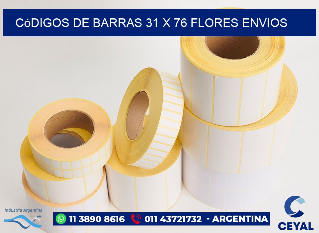 Códigos de Barras 31 x 76 flores envios