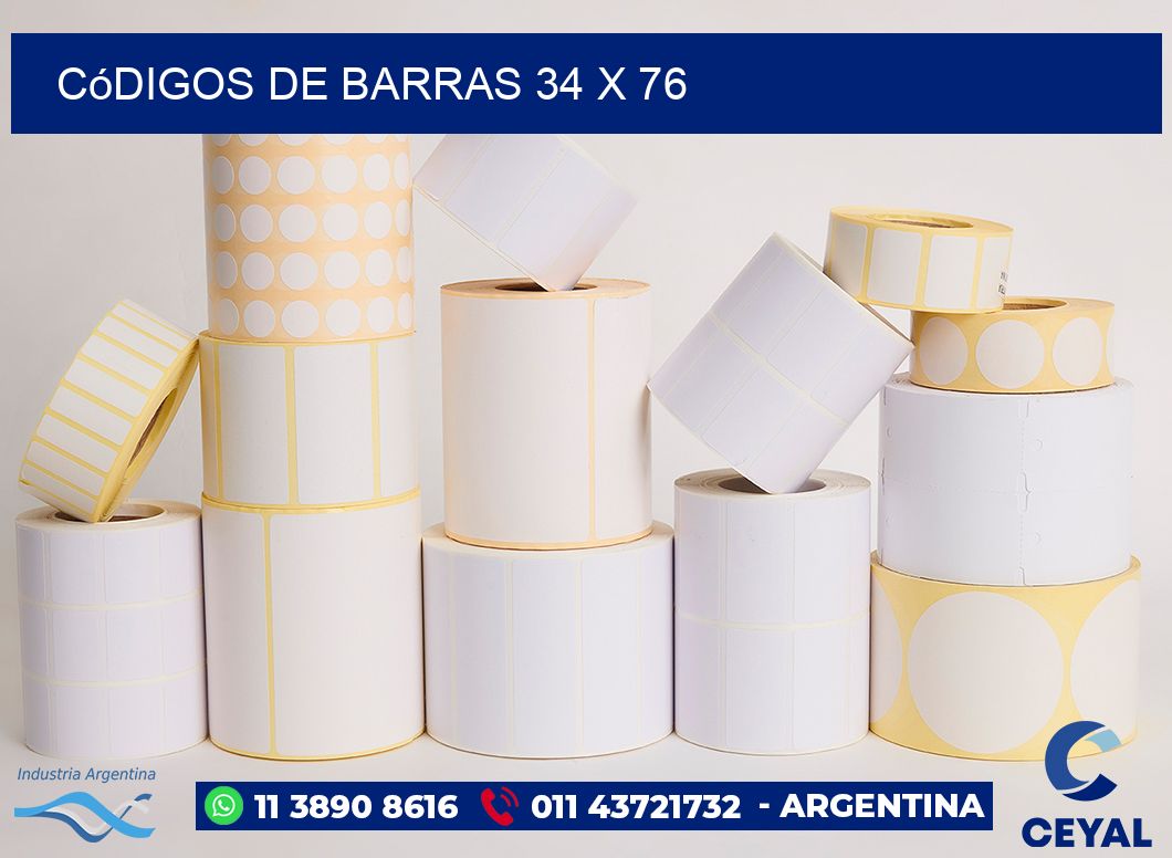 Códigos de Barras 34 x 76