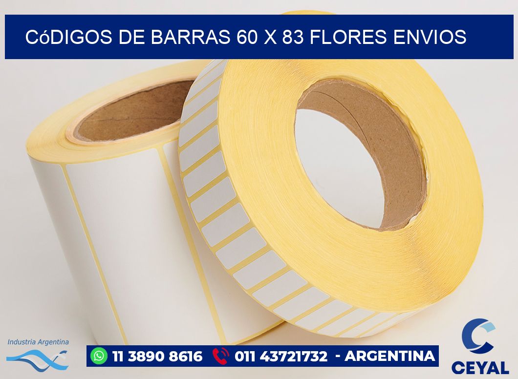 Códigos de Barras 60 x 83 flores envios