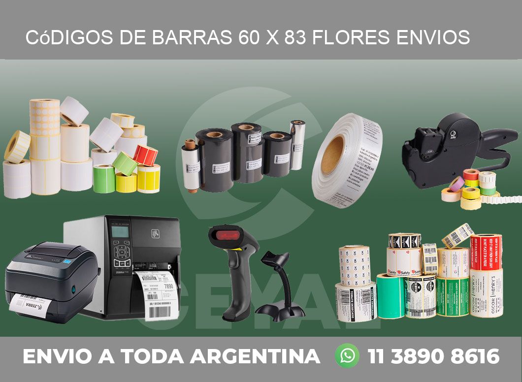 Códigos de Barras 60 x 83 flores envios