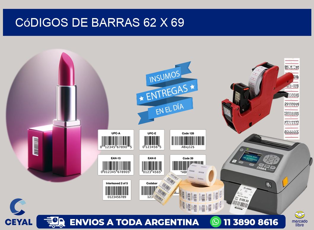 Códigos de Barras 62 x 69