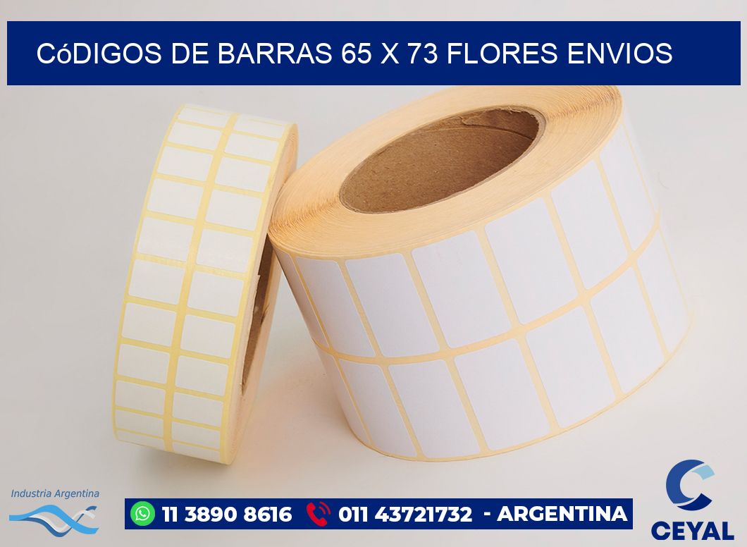 Códigos de Barras 65 x 73 flores envios