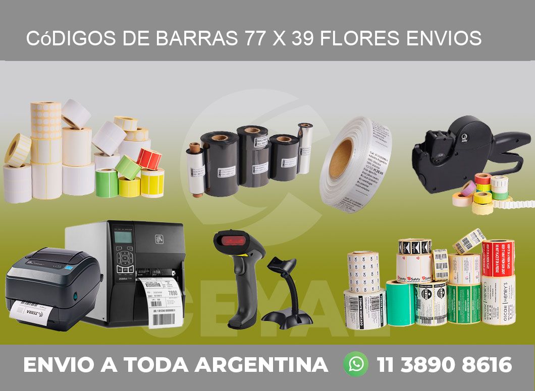 Códigos de Barras 77 x 39 flores envios