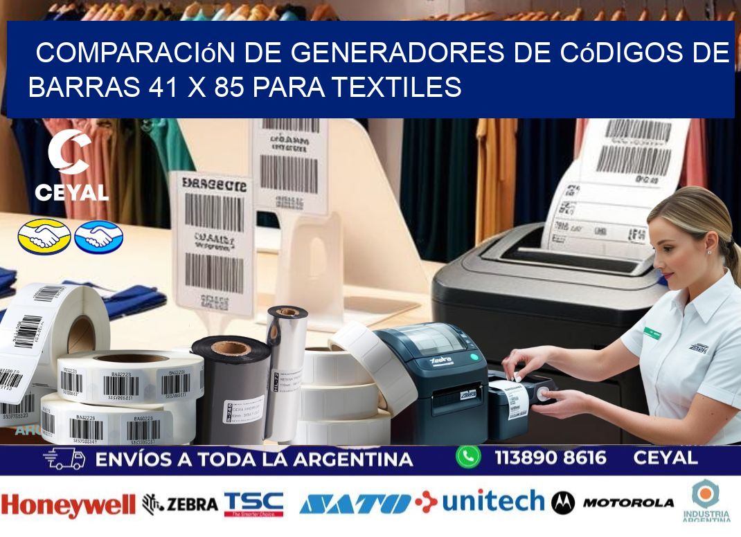 Comparación de Generadores de Códigos de Barras 41 x 85 para Textiles