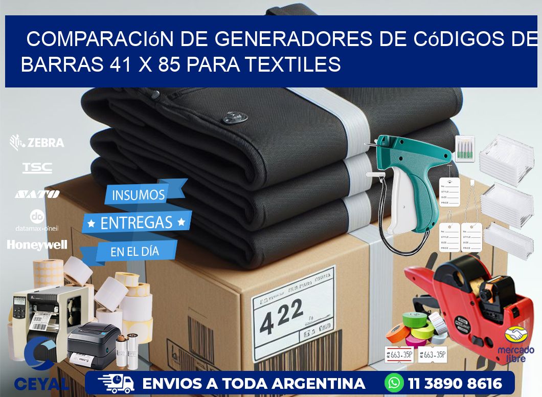 Comparación de Generadores de Códigos de Barras 41 x 85 para Textiles