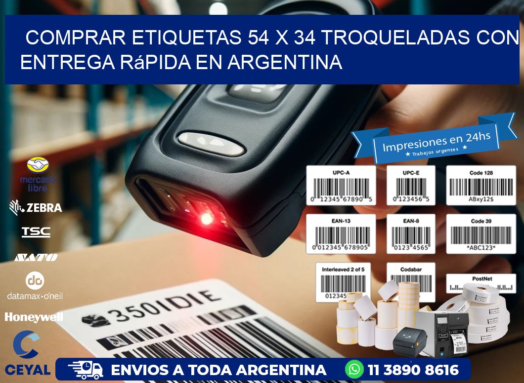Comprar etiquetas 54 x 34 troqueladas con entrega rápida en Argentina