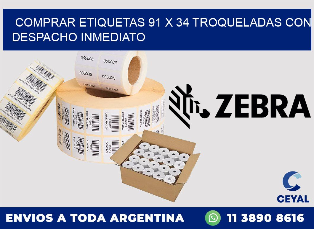 Comprar etiquetas 91 x 34 troqueladas con despacho inmediato