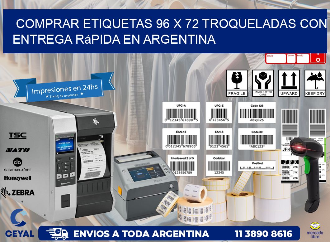 Comprar etiquetas 96 x 72 troqueladas con entrega rápida en Argentina