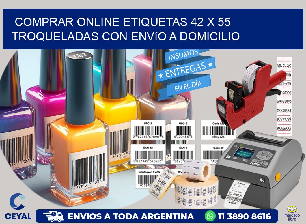 Comprar online etiquetas 42 x 55 troqueladas con envío a domicilio
