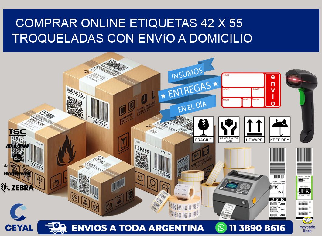 Comprar online etiquetas 42 x 55 troqueladas con envío a domicilio