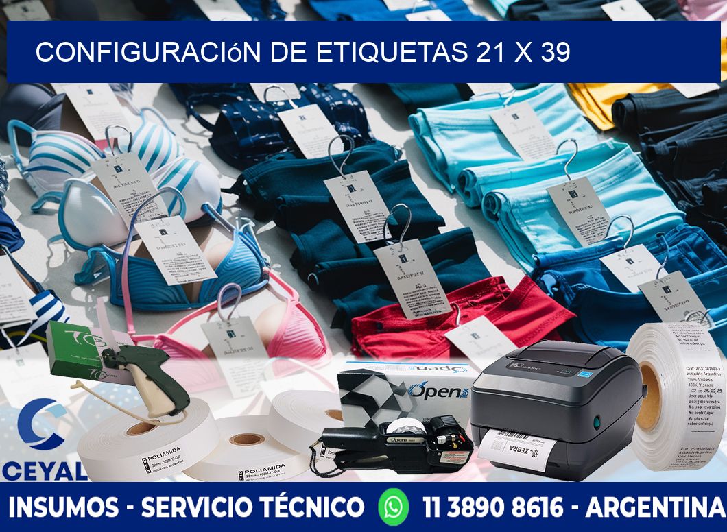 Configuración de etiquetas 21 x 39