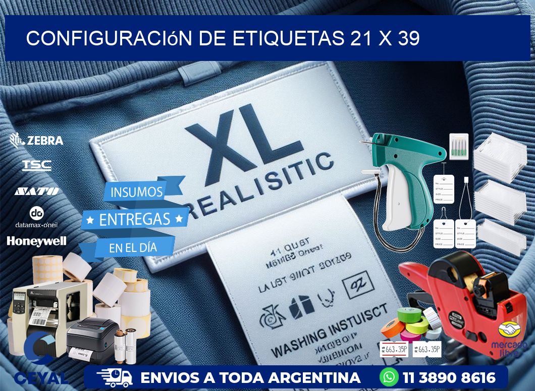 Configuración de etiquetas 21 x 39