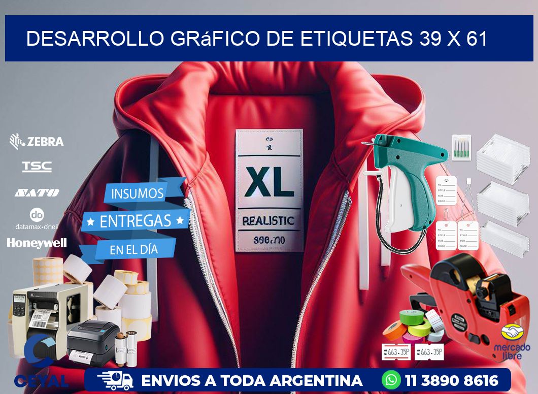 Desarrollo gráfico de etiquetas 39 x 61