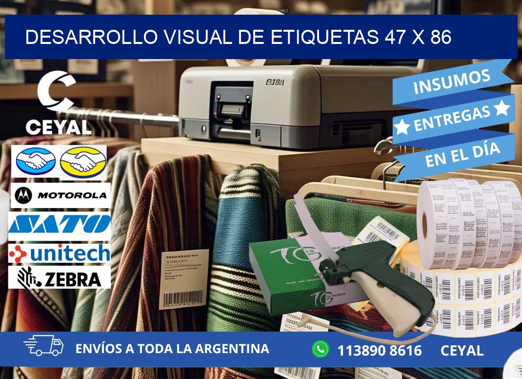 Desarrollo visual de etiquetas 47 x 86