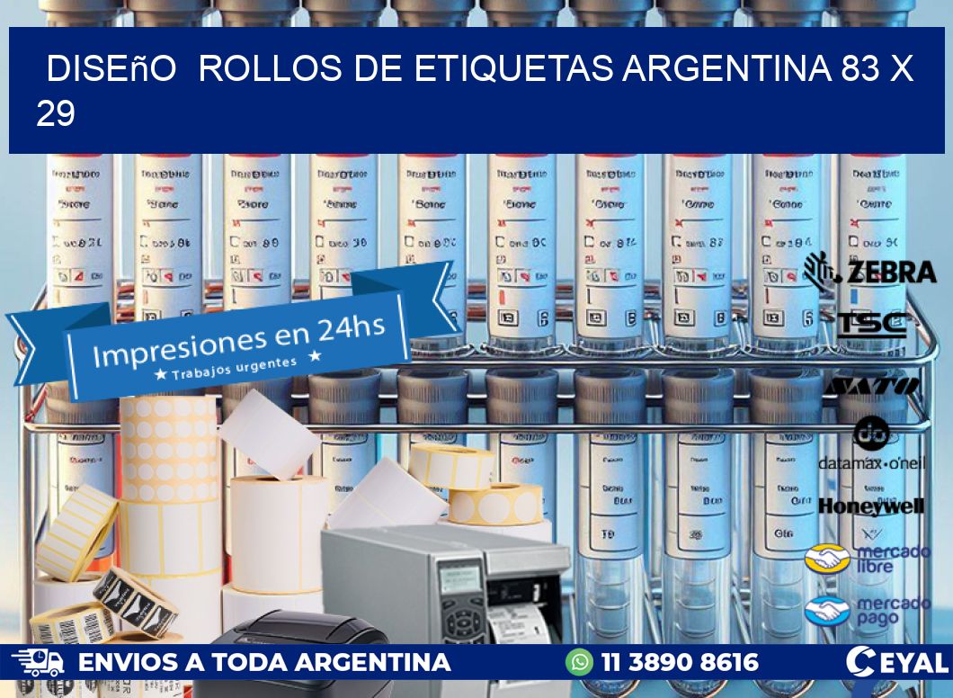 Diseño  ROLLOS DE ETIQUETAS ARGENTINA 83 x 29